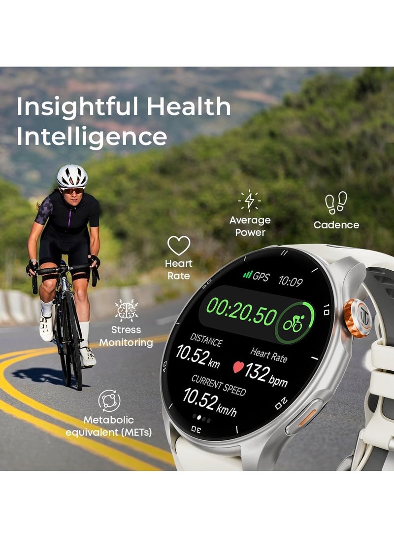 Celestor Smart Watch 1.43"AMOLED Round Display, Opto-Mechanical Crown, In-Built GPS, Altimeter, Barometer, Compass, BT Calling Black / Black