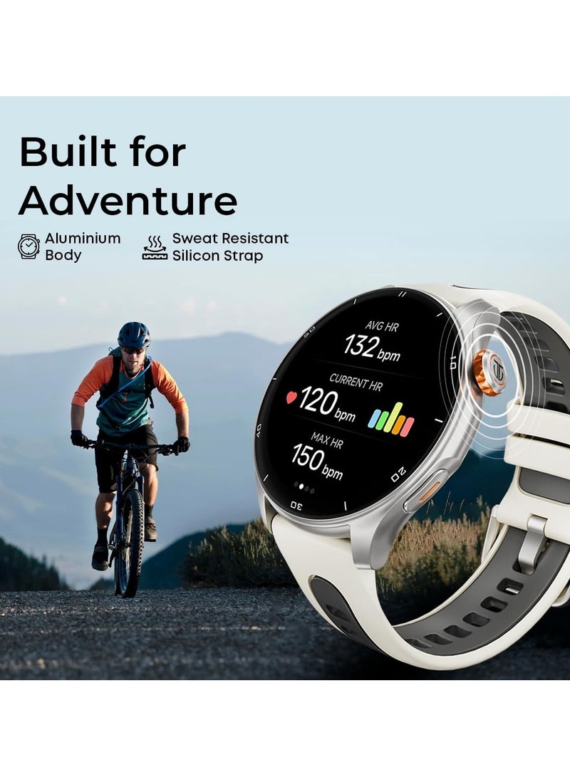 Celestor Smart Watch 1.43"AMOLED Round Display, Opto-Mechanical Crown, In-Built GPS, Altimeter, Barometer, Compass, BT Calling Black / Black