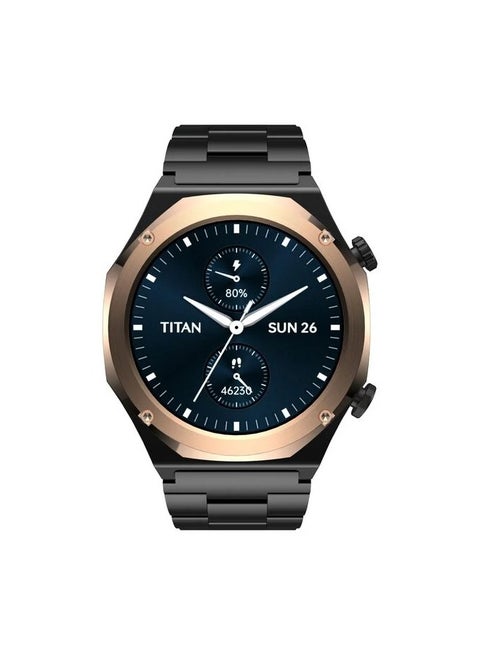 Maestro Smart Watch 1.43" AMOLED Round Display, Stainless Steel, Customisable UI, Smart AOD, Password, Extra Silicone Strap, Black / Rose Gold