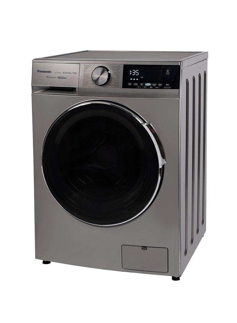 Panasonic - 8/6 Kg All-in-One Washer & Dryer With ABAYA/Delicates /Stain Support / Active Foam by Active Speed / Inverter / Steam Hygiene/ Pause & Add NA-S16ML1LAE Silver - Image 1