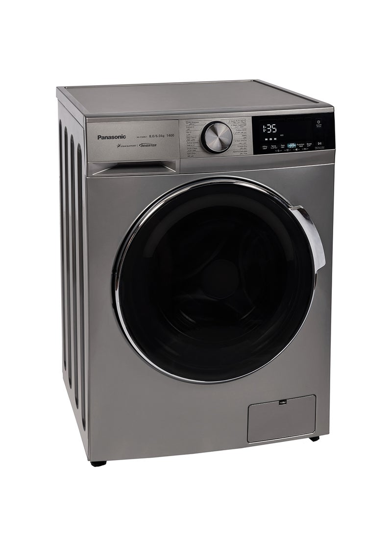 Panasonic - 8/6 Kg All-in-One Washer & Dryer With ABAYA/Delicates /Stain Support / Active Foam by Active Speed / Inverter / Steam Hygiene/ Pause & Add NA-S16ML1LAE Silver - Image 1