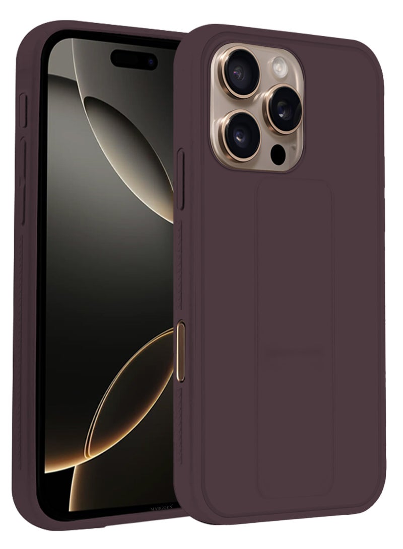 MARGOUN (for Apple iPhone 16 Pro Max) 2Packs, Case Cover PU Leather Back Cover with Stand Function and Finger Grip, Shockproof Screen Protector Merlot-2 - Image 2