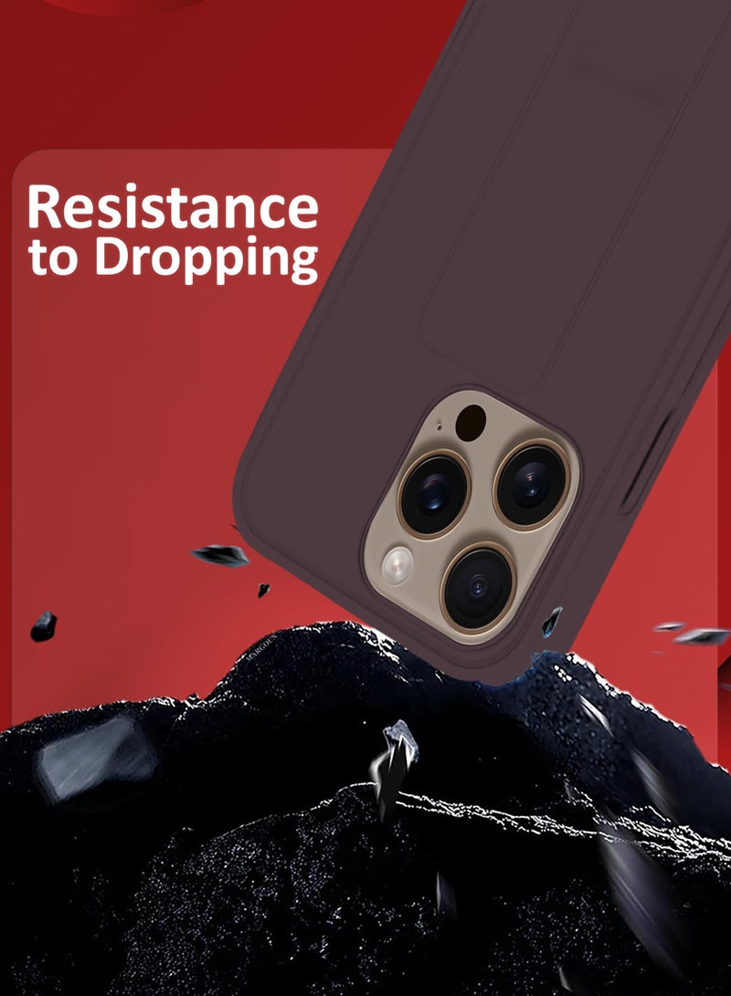 MARGOUN (for Apple iPhone 16 Pro Max) 2Packs, Case Cover PU Leather Back Cover with Stand Function and Finger Grip, Shockproof Screen Protector Merlot-2 - Image 4