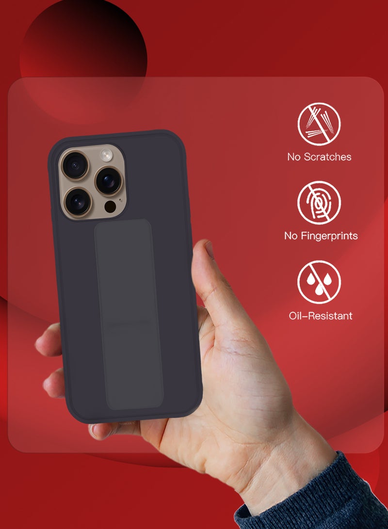 MARGOUN - (for Apple iPhone 16 Pro Max) 3Packs, Case  PU Leather Back Cover Stand Function Finger Grip Case Cover with Shock Proof Screen Protector Dark Purple-3 - Image 1