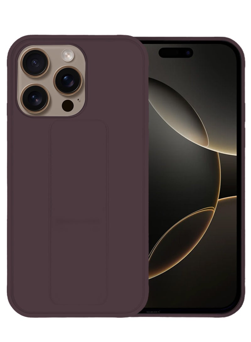 MARGOUN (for Apple iPhone 16 Pro Max) 3Packs, Case  PU Leather Back Cover Stand Function Finger Grip Case Cover with Shock Proof Screen Protector Merlot-3 - Image 2