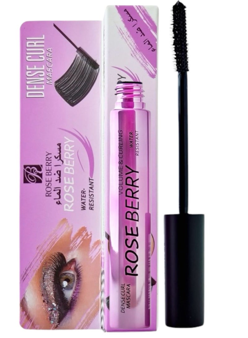 ROSE BERRY Dense Curl Mascra Water Resistant Volume And Curling Black - Image 2