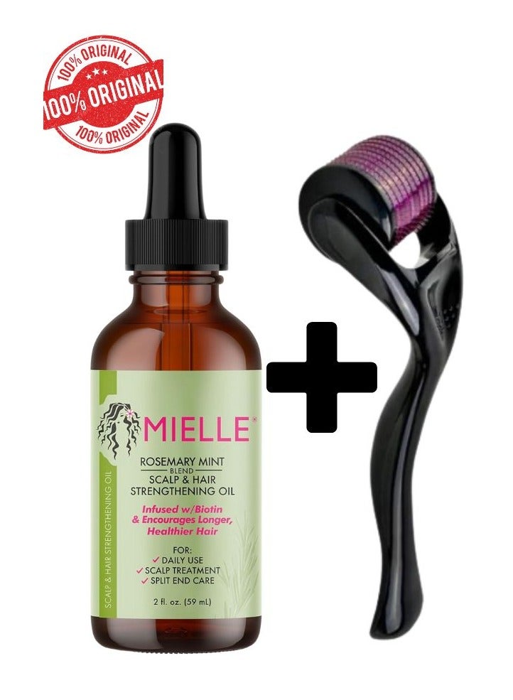 MIELLE Rosemary Mint Scalp And Hair Strengthening Oil Hair Roots And Eyebrows Nourishment, Hair Growth, And Hairfall Treatment Pure Oil Lab Tested / 2OZ 55ml - Image 1
