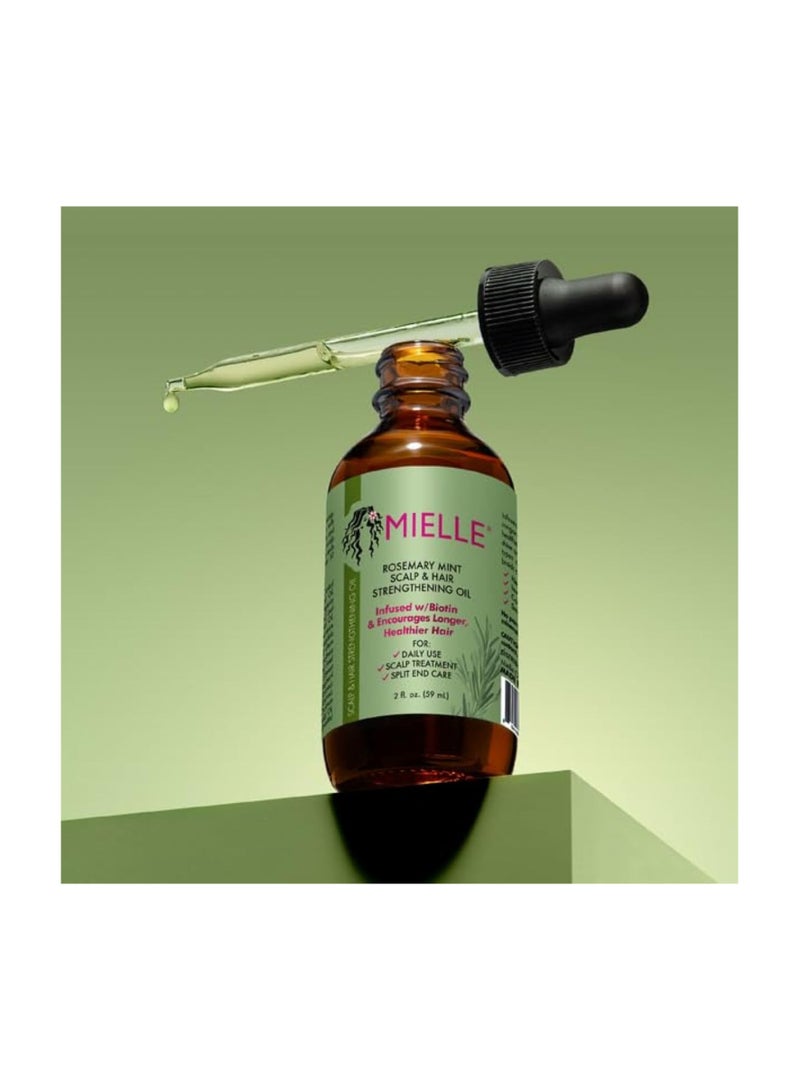 MIELLE Rosemary Mint Scalp And Hair Strengthening Oil Hair Roots And Eyebrows Nourishment, Hair Growth, And Hairfall Treatment Pure Oil Lab Tested / 2OZ 55ml - Image 3