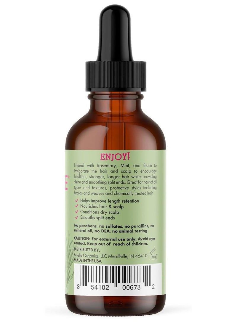 MIELLE Rosemary Mint Scalp And Hair Strengthening Oil Hair Roots And Eyebrows Nourishment, Hair Growth, And Hairfall Treatment Pure Oil Lab Tested / 2OZ 55ml - Image 4