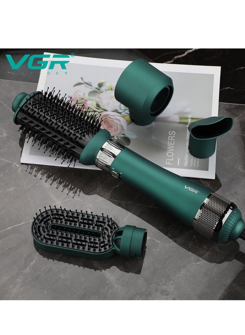 في جي آر - 4 In 1 Professional Hot Air Styler V-493 With Ceramic Coating & Overheating Protection Technology (High Power Of 1000 Watts, Green) V493 - Image 1