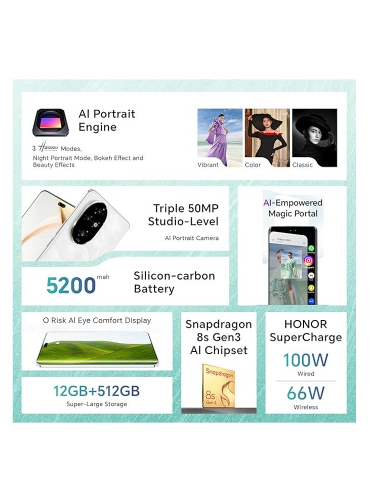 200 PRO 5G Dual SIM 12GB RAM 512GB ROM Moonlight White - International Version