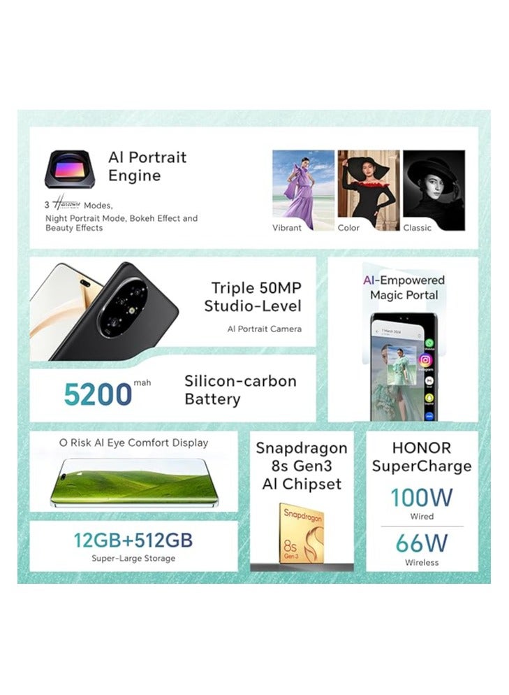 هونور 200 PRO 5G Dual SIM 12GB RAM 512GB ROM Black - International Version  - Image 5