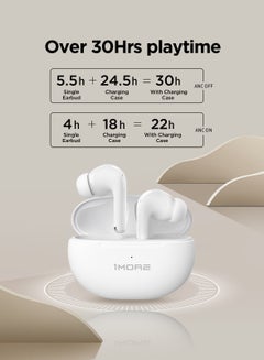 1MORE True Wireless Earbuds, Bluetooth, 30H Playback, ANC, Low-Latency Gaming Mode, 4 Mic, White  - Image 5