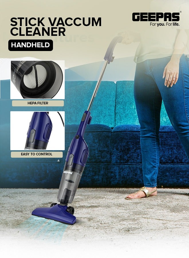 جيباس - 2-in-1 Stick & Handheld Vacuum Cleaner with HEPA Filtration, Powerful Suction, Large Dust Capacity, Ideal for Homes, Offices, & Cars 1.2 L 600 W GVC19055-BL Blue - Image 1