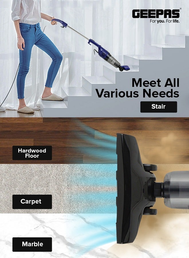 جيباس - 2-in-1 Stick & Handheld Vacuum Cleaner with HEPA Filtration, Powerful Suction, Large Dust Capacity, Ideal for Homes, Offices, & Cars 1.2 L 600 W GVC19055-BL Blue - Image 1