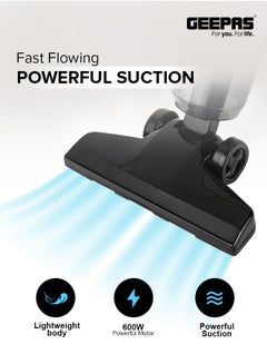 جيباس 2-in-1 Stick & Handheld Vacuum Cleaner with HEPA Filtration, Powerful Suction, Large Dust Capacity, Ideal for Homes, Offices, & Cars 1.2 L 600 W GVC19055-BK Black  - Image 3
