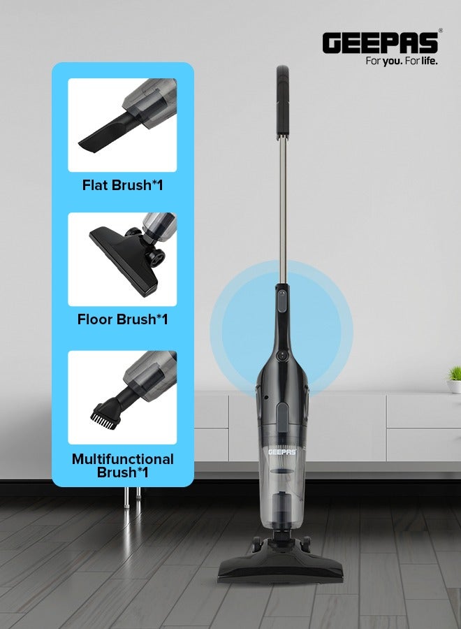 GEEPAS 2-in-1 Stick & Handheld Vacuum Cleaner with HEPA Filtration, Powerful Suction, Large Dust Capacity, Ideal for Homes, Offices, & Cars 1.2 L 600 W GVC19055-BK Black  - Image 4