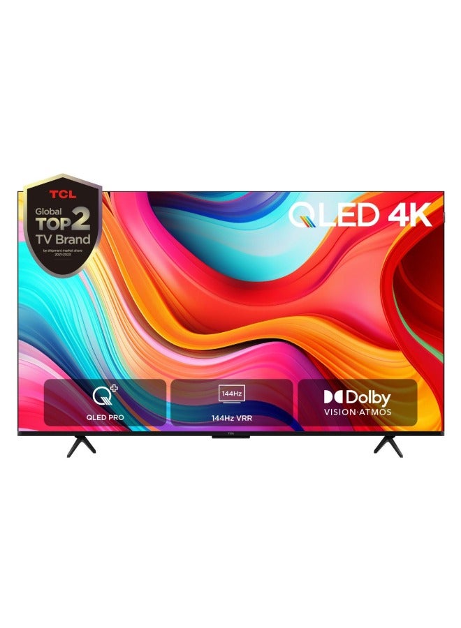 TCL 55 Inch 4K QLEDGoogle TV 55T8B Black  - Image 1