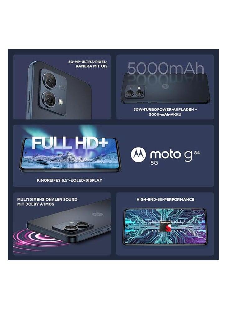 موتورولا Moto G84 5G Dual SIM 8GB RAM 256GB ROM Midnight Blue - International Version  - Image 5