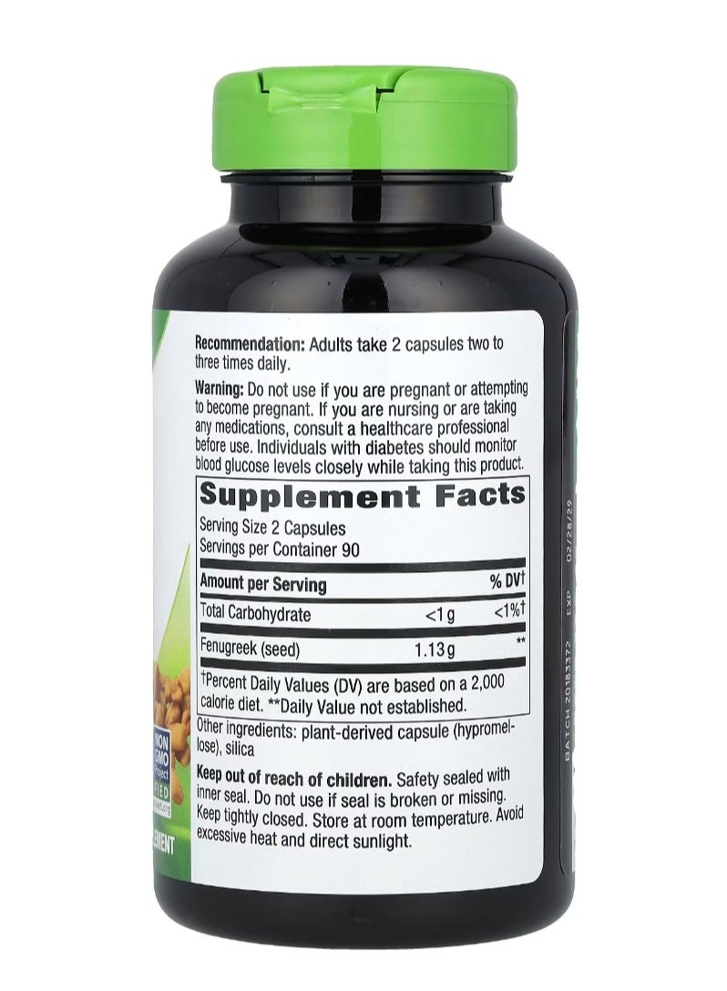 Nature's Way Fenugreek Seed 1130 Mg 180 Vegan Capsules 565 Mg Per Capsule - Image 2