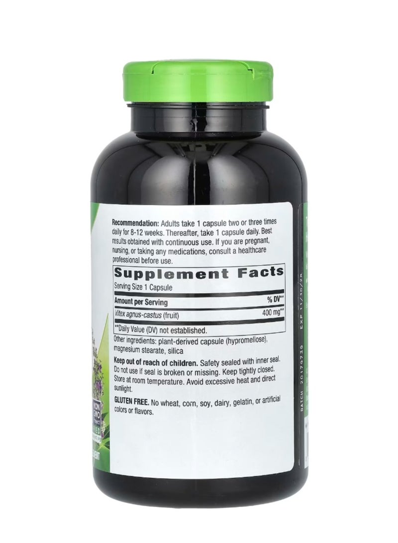 Nature's Way Chasteberry Fruit 400 Mg 320 Veggie Capsules - Image 2