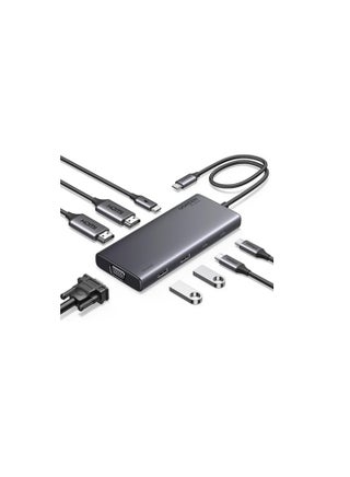 8 in 1 USB C 4K Docking Station Dual Monitor, Triple Display USB C Hub with 2 HDMI, VGA, 2 USB A&C 3.2 Ports, 100W PD, USB C Dock Compatible for MacBook, Dell, HP, Lenovo, Surface etc Grey - pnsku/N70134066V/45/_/1733726938/54ccd23f-cb8e-42cb-82fb-d7fa9d80b205