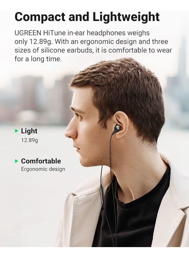 Ugreen in- Ear Earphones With3.5mm Plug-Black black  - Image 3