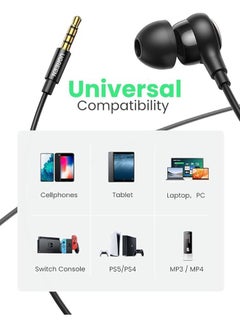 Ugreen in- Ear Earphones With3.5mm Plug-Black black  - Image 2