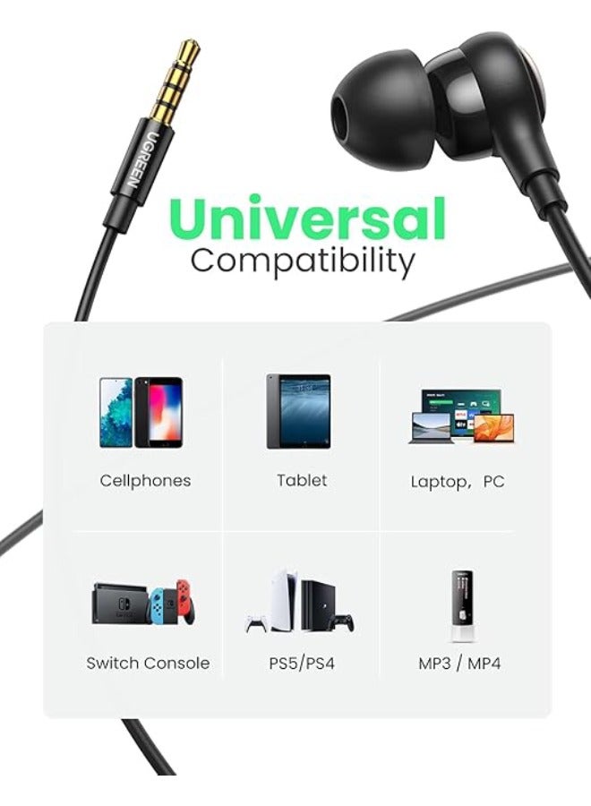 Ugreen in- Ear Earphones With3.5mm Plug-Black black  - Image 2