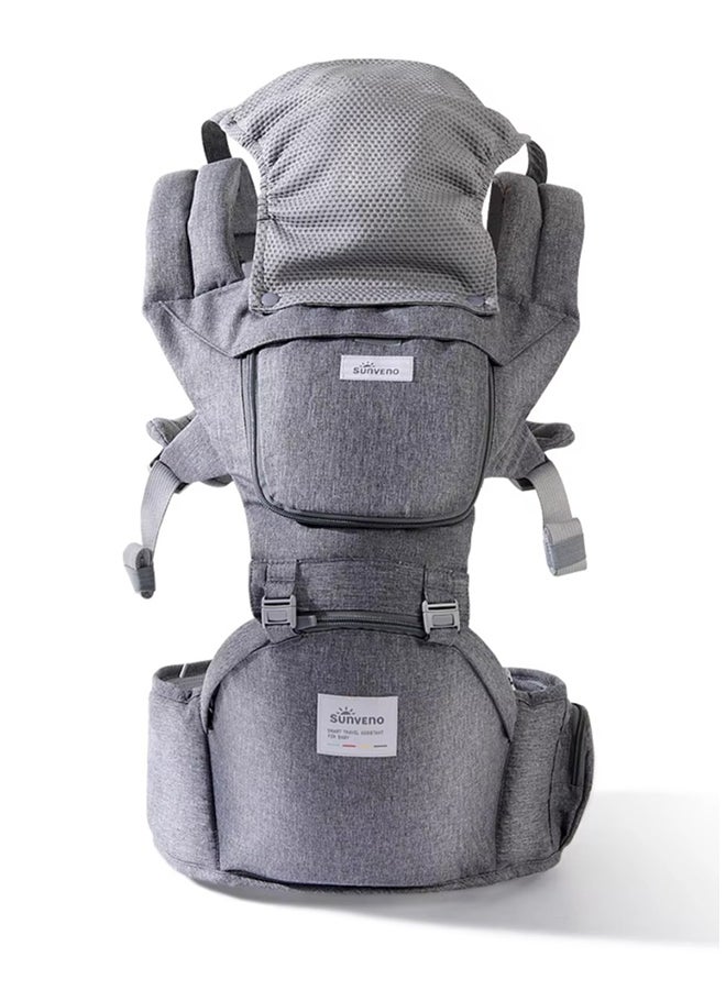 Sunveno Baby Carrier with Infant Hip Seat - Grey  - Image 1