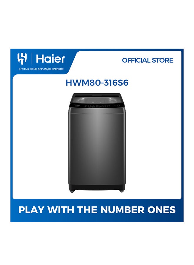 Haier Top Load Washer 8 kg 8 Program Silver 8 kg 217 kW HWM80-316S6 Silver - Image 1