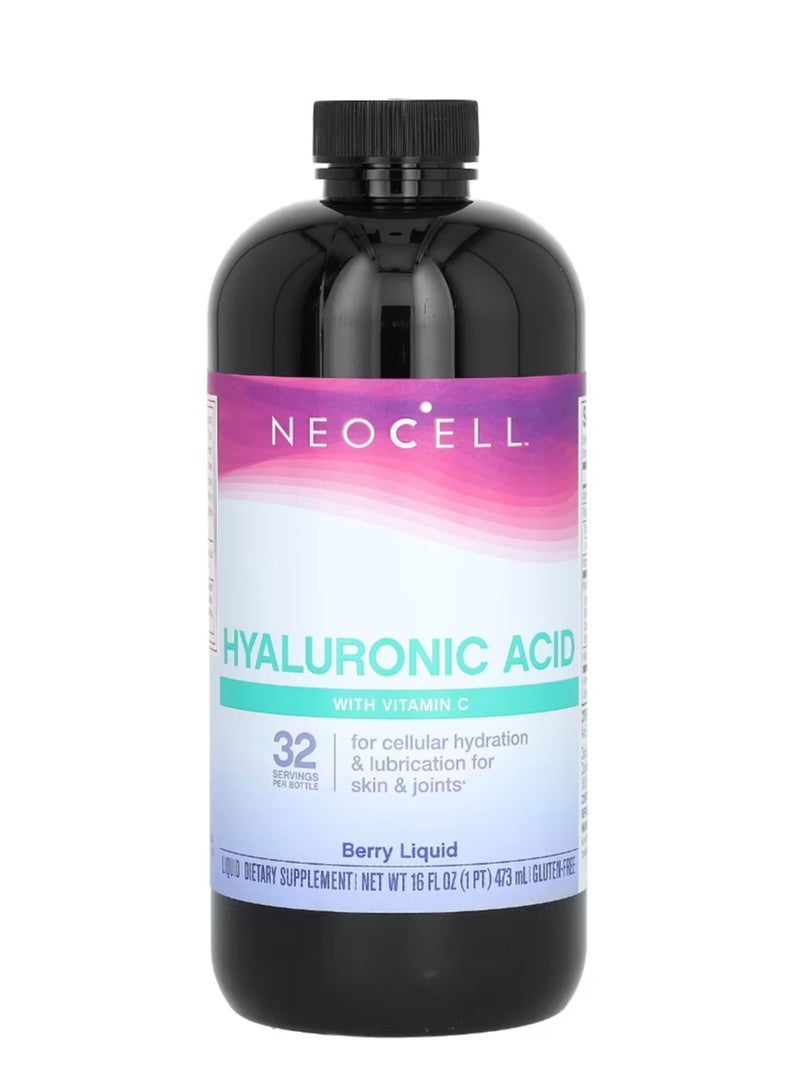 NEOCELL - Hyaluronic Acid With Vitamin C Berry Liquid 16 fl oz 473 ml - Image 1