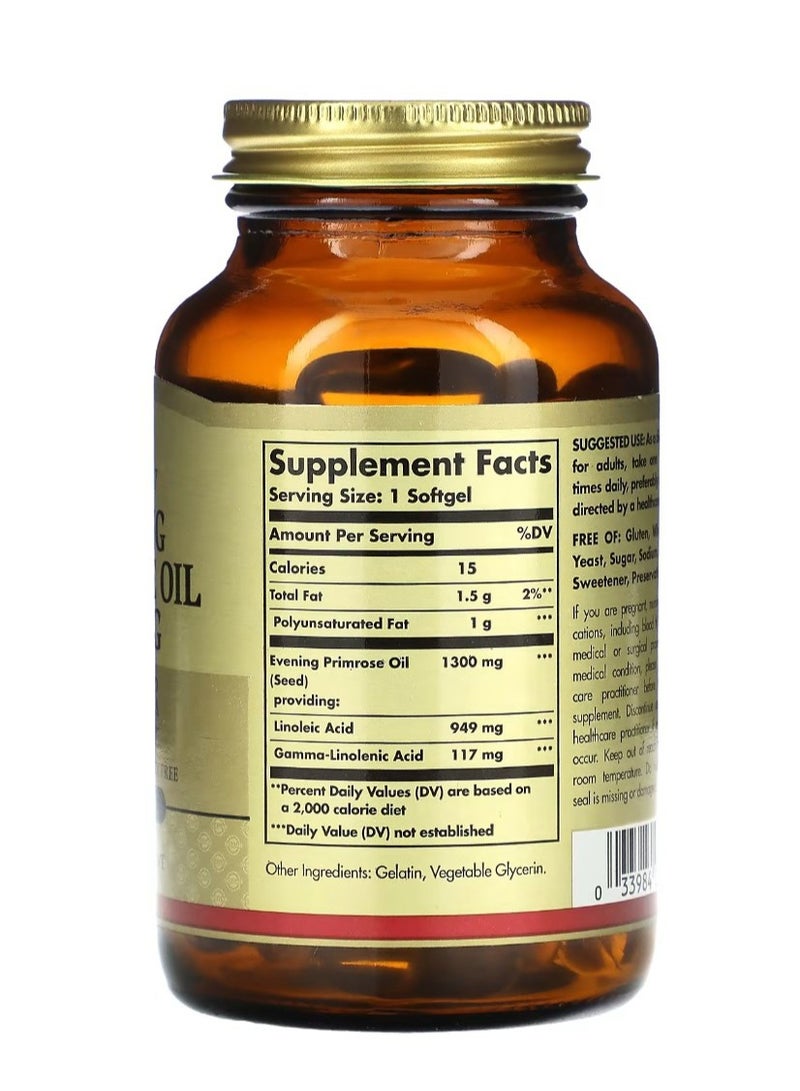 Solgar Evening Primrose Oil 1300 mg 60 Softgels - Image 2