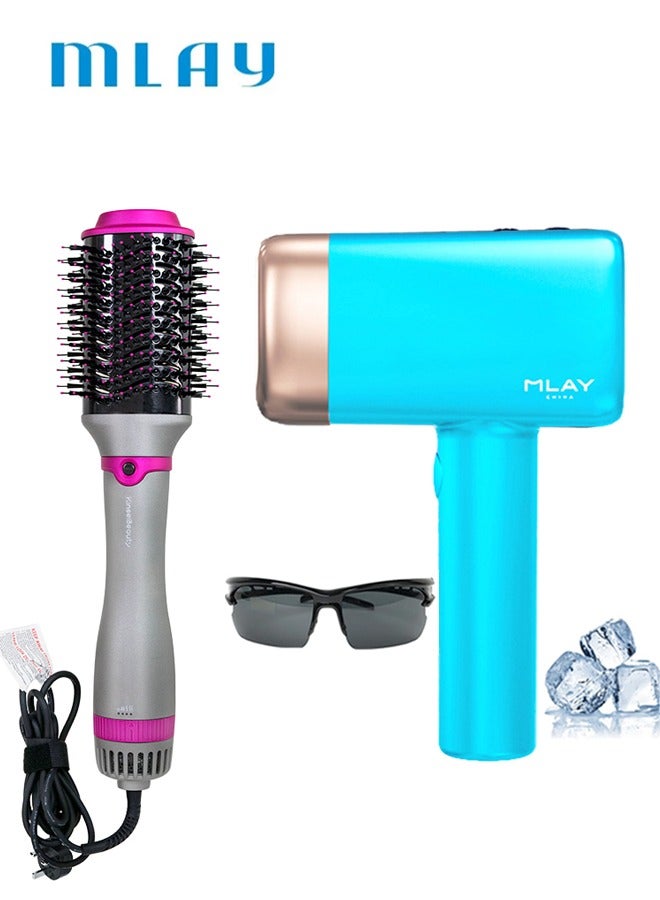 MLAY MLAY T14 IPL Laser Painless Hair Removal Device  3℃ Cold Compress/5-Levels/500000 Pulses Send gifts (hot air comb) Sky Blue - Image 1
