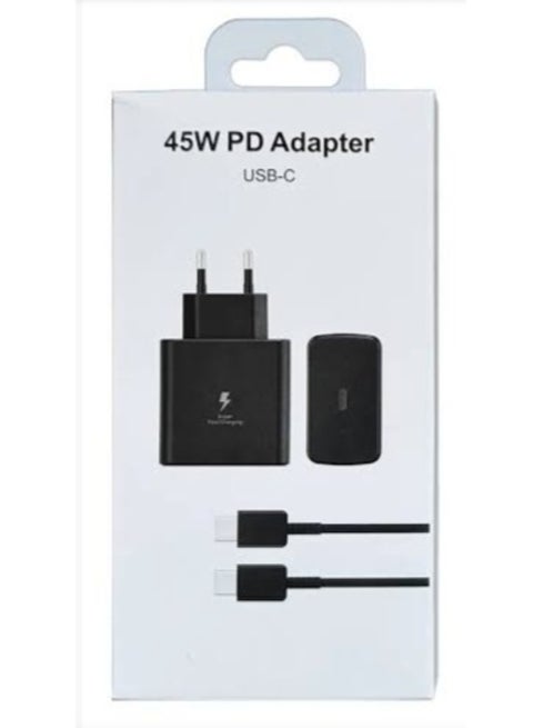 45W Super Fast Charger, with Type-C to C Cable Black
