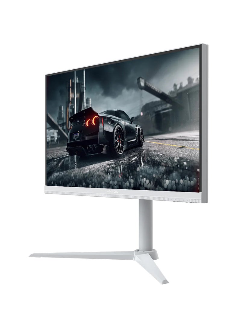 جايم أون - شاشة الكمبيوتر GOA24FHD190IPS Artic Pro-Series البيضاء، شاشة ألعاب بحجم 24 بوصة، دقة 1920x1080 FHD،قيمنق شاشة لوحة IPS سريعة، معدل تحديث 190 هرتز، وقت استجابة 0.5 مللي ثانية، HDMI 2.1، دعم G-Sync و Free Sync، مكبرات صوت مدمجة، تدعم HDR400، PS5، VRR - Image 1