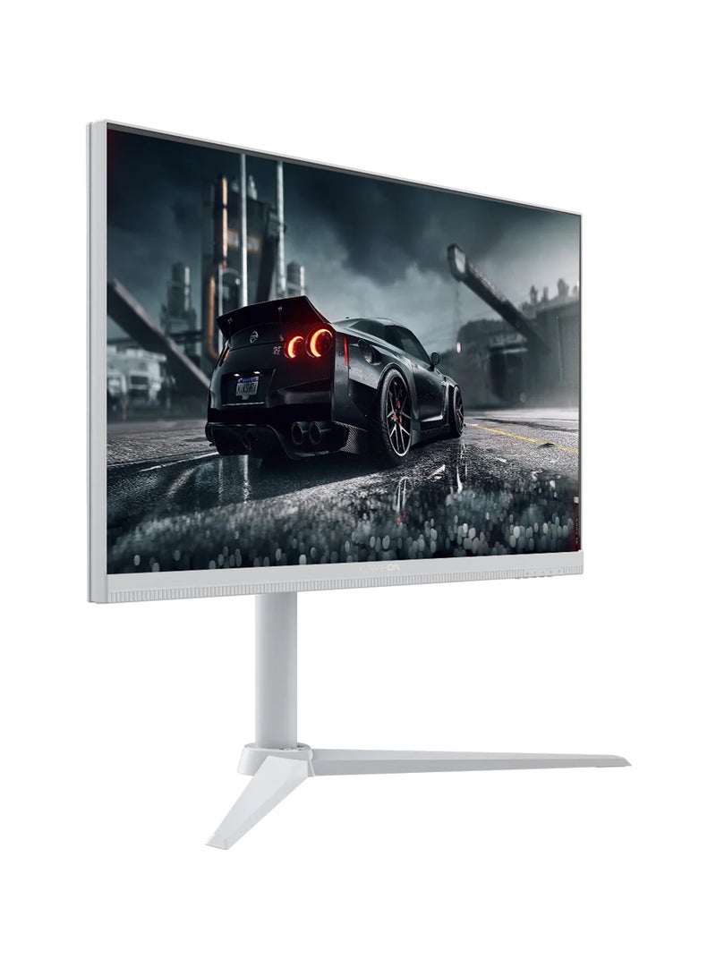 جايم أون - شاشة الكمبيوتر GOA24FHD190IPS Artic Pro-Series البيضاء، شاشة ألعاب بحجم 24 بوصة، دقة 1920x1080 FHD،قيمنق شاشة لوحة IPS سريعة، معدل تحديث 190 هرتز، وقت استجابة 0.5 مللي ثانية، HDMI 2.1، دعم G-Sync و Free Sync، مكبرات صوت مدمجة، تدعم HDR400، PS5، VRR - Image 1