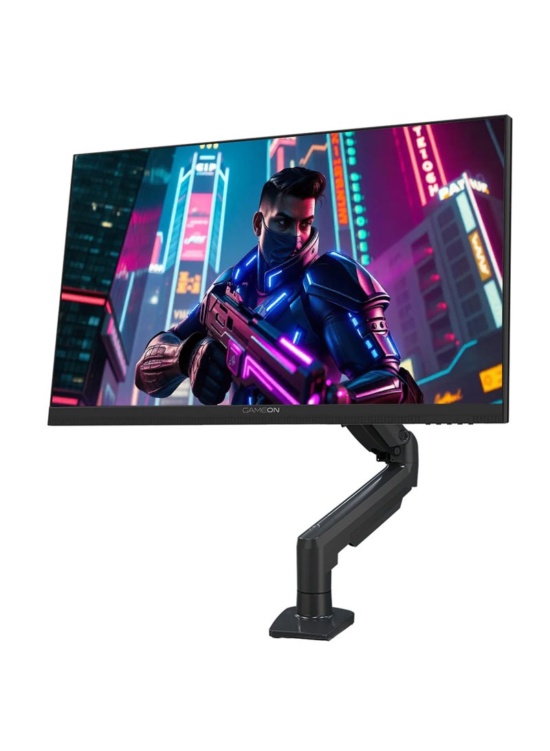 جايم أون شاشة الألعاب GOM27FHD190IPSX Midnight Pro X Series، شاشة سوداء بحجم 27 بوصة، قيمنق شاشة دقة 1920x1080p FHD، لوحة IPS سريعة، معدل تحديث 190 هرتز، وقت استجابة 0.5 مللي ثانية، HDMI 2.1، مع قاعدة، دعم Freesync و G-Sync، تدعم HDR، PS5، VRR  - Image 2