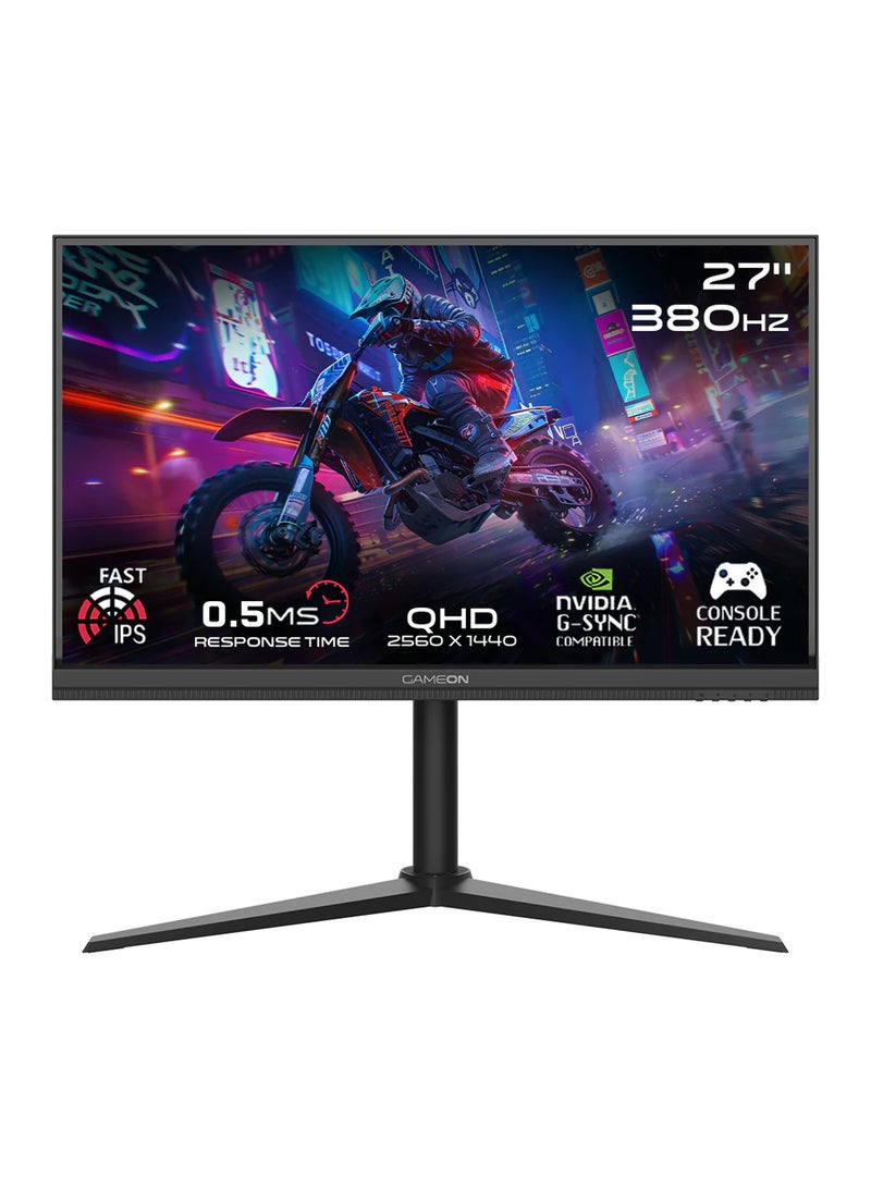 GAMEON GOMP27QHD380IPS Midnight Pro Series 27" QHD, 380Hz, MPRT 0.5ms, HDMI 2.1, Fast IPS Gaming Monitor (Support PS5) Black - Image 1