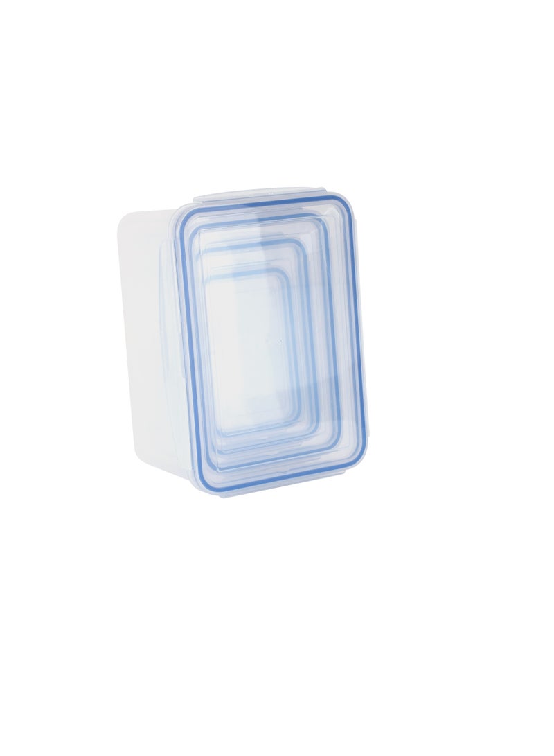 Royalford Royalford Food Storage Container Set- RF12630/ Square Boxes, 550 ml, 1000 ml, 2350 ml, 3700 ml, Pack of 4 Storage Containers/ Transparent Boxes, Perfect for Meal Prep, Leftovers, Snacks, etc./ Freezer Safe, Plastic Kitchen Accessories for Organization Clear  - Image 2