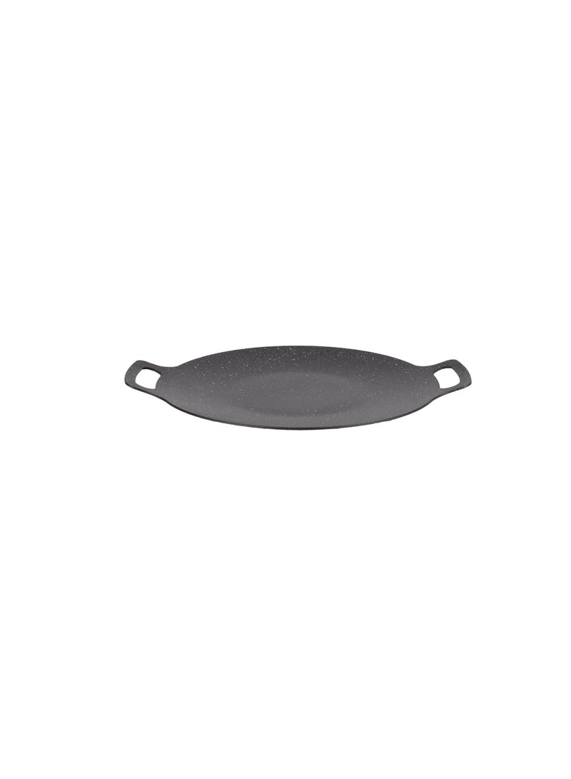 رويال فورد Royalford 30 cm Deep Tawa- RF12506/ Aluminum Body with Granite Non-Stick Coating, for Roti, Chapatti, Dosa, Tortilla, Crepe, Pancake, etc./ Multi-Purpose Flat Skillet Pan, Compatible with Induction, Hotplate, Halogen, Ceramic Gas Types, PFOA Free and PTFE Free Black 30 cm  - Image 2