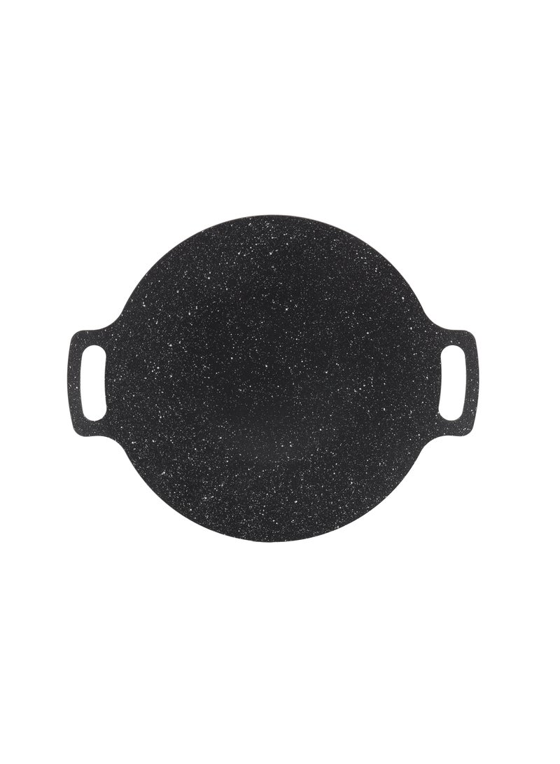 رويال فورد Royalford 30 cm Deep Tawa- RF12506/ Aluminum Body with Granite Non-Stick Coating, for Roti, Chapatti, Dosa, Tortilla, Crepe, Pancake, etc./ Multi-Purpose Flat Skillet Pan, Compatible with Induction, Hotplate, Halogen, Ceramic Gas Types, PFOA Free and PTFE Free Black 30 cm  - Image 3