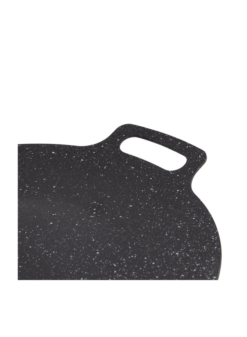 رويال فورد Royalford 30 cm Deep Tawa- RF12506/ Aluminum Body with Granite Non-Stick Coating, for Roti, Chapatti, Dosa, Tortilla, Crepe, Pancake, etc./ Multi-Purpose Flat Skillet Pan, Compatible with Induction, Hotplate, Halogen, Ceramic Gas Types, PFOA Free and PTFE Free Black 30 cm  - Image 4