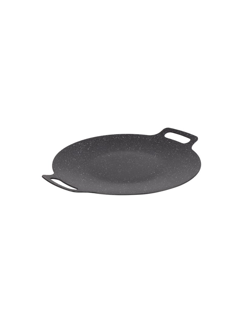 رويال فورد Royalford 30 cm Deep Tawa- RF12506/ Aluminum Body with Granite Non-Stick Coating, for Roti, Chapatti, Dosa, Tortilla, Crepe, Pancake, etc./ Multi-Purpose Flat Skillet Pan, Compatible with Induction, Hotplate, Halogen, Ceramic Gas Types, PFOA Free and PTFE Free Black 30 cm  - Image 1