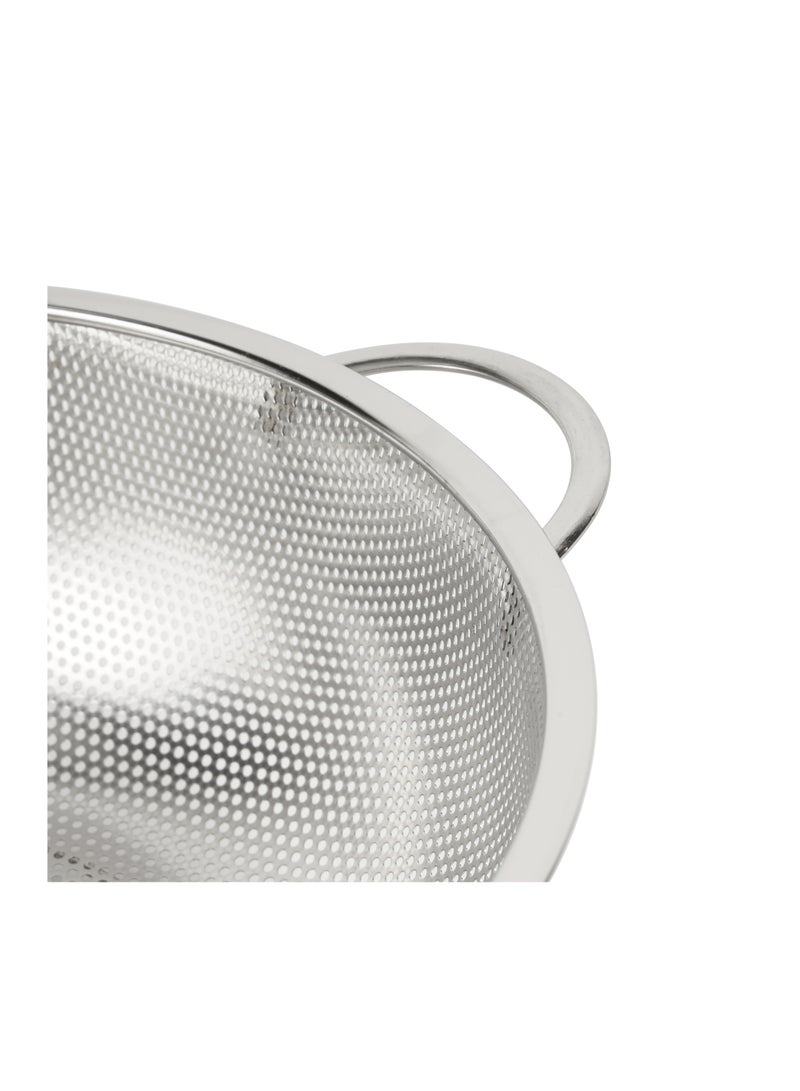 Royalford 25.5 cm Multipurpose Stainless Steel Strainer Basket- RF12683/ Colander with Strong Handles, Perfect for Washing Rice, Fruits, Vegetable and Straining Pasta, Rice, Noodles/ Stylish Design with Micro Perforated Holes Silver - Image 4