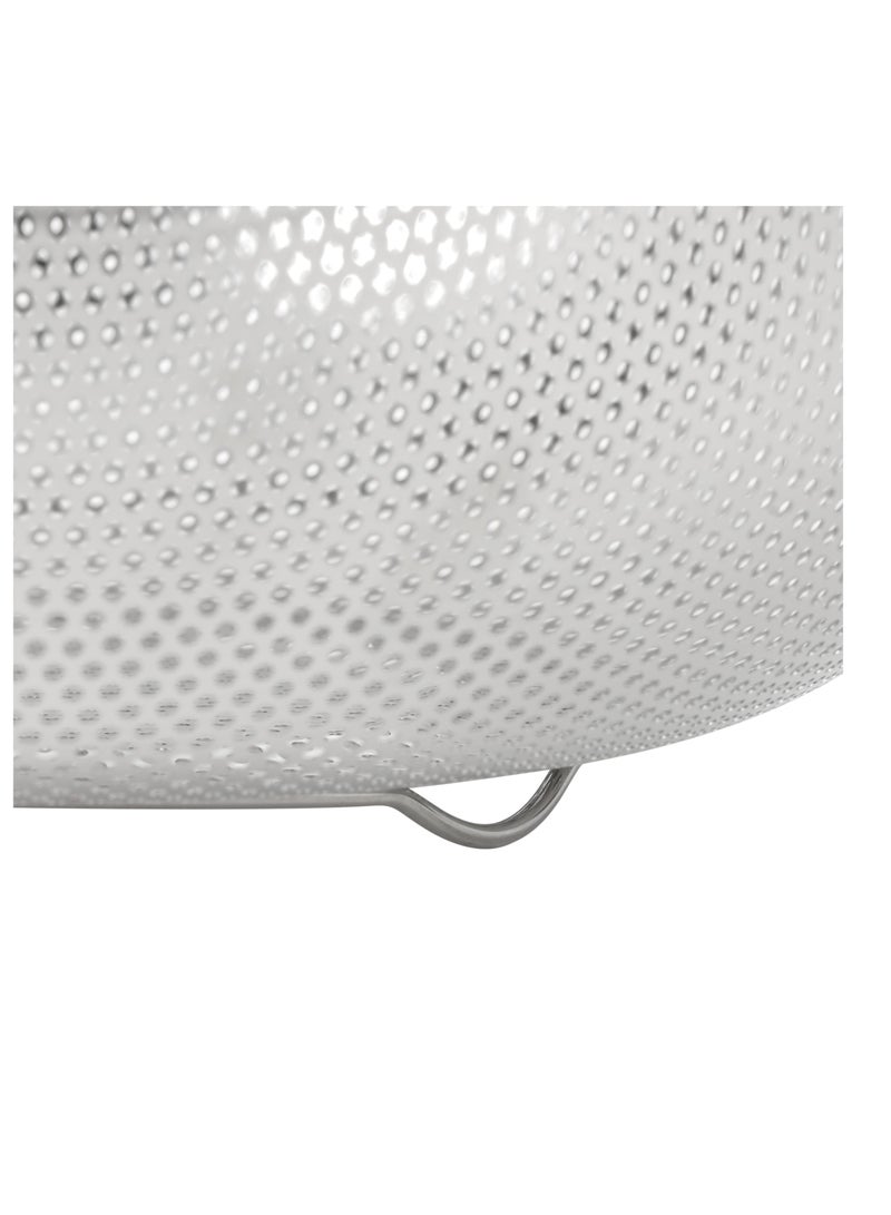 Royalford 25.5 cm Multipurpose Stainless Steel Strainer Basket- RF12683/ Colander with Strong Handles, Perfect for Washing Rice, Fruits, Vegetable and Straining Pasta, Rice, Noodles/ Stylish Design with Micro Perforated Holes Silver - Image 5