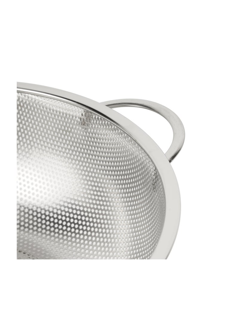 Royalford Royalford 22.5 cm Multipurpose Stainless Steel Strainer Basket- RF12682/ Colander with Strong Handles, Perfect for Washing Rice, Fruits, Vegetable and Straining Pasta, Rice, Noodles/ Stylish Design with Micro Perforated Holes Silver  - Image 4