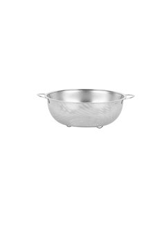 رويال فورد Royalford 22.5 cm Multipurpose Stainless Steel Strainer Basket- RF12682/ Colander with Strong Handles, Perfect for Washing Rice, Fruits, Vegetable and Straining Pasta, Rice, Noodles/ Stylish Design with Micro Perforated Holes Silver  - Image 2