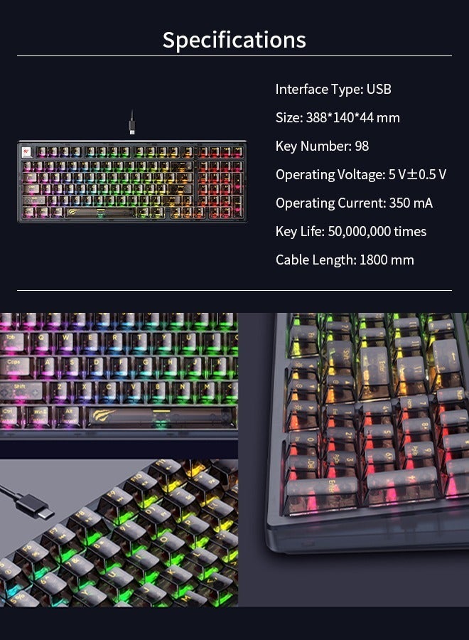 havit Efficient Gaming Keyboard, Rgb Computer Keyboard, Plug Play, Suitable for Gamers, Typists, Programmers, Writers  - Image 5