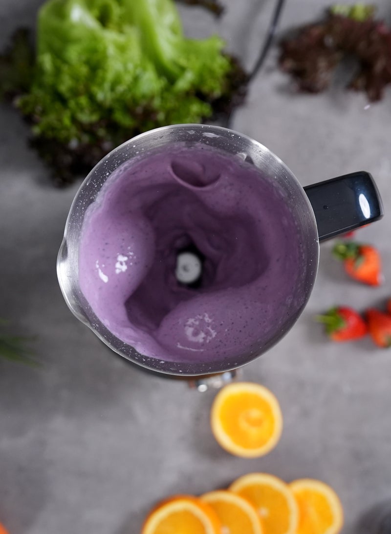 كليكون 2-in-1 Blender 600W – Stainless Steel Big Jar for Smoothies & Food Prep,healthy 600 W CK2694 silver black - Image 3